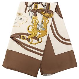 Sciarpa in seta Hermès Brown Brides de Gala 90 Marrone
