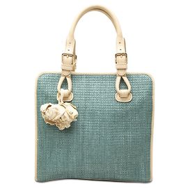 Céline Sac à main Boogie en raphia bleu Celine Bleu Bleu clair