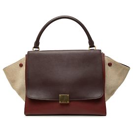 Céline Sac Trapeze Celine en cuir tricolore rouge taille Medium Rouge Bordeaux