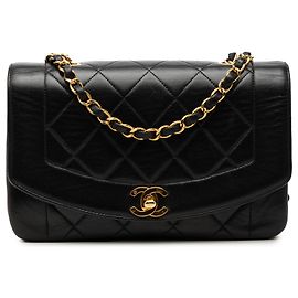 Chanel Black Small Lambskin Diana Flap Noir
