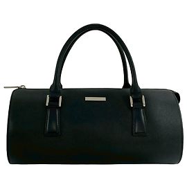 Burberry Black Leather Handbag Black