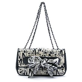 Bufanda Chanel White Silk and Lambskin Coco Mademoiselle Flap Blanco Crudo