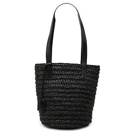 Saint Laurent Black Small Raffia Panier Tote Black
