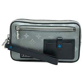 Pochette Louis Vuitton Gray Monogram Satellite Alpha Marron