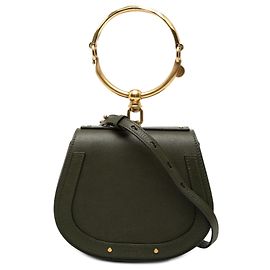 Borsa a tracolla Nile in pelle verde piccola Chloé Verde Verde oliva