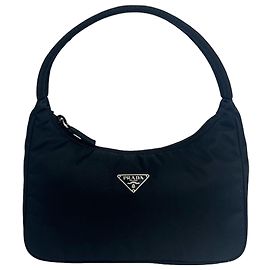 Borsa a Spalla Prada Black Mini Tessuto Sport Nero