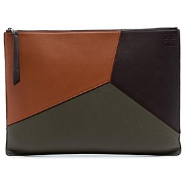 Pochette Puzzle en cuir tricolore marron LOEWE Autre