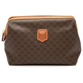 Céline Pochette Celine en toile enduite Macadam marron Marron