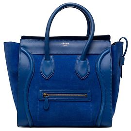 Céline Borsa Tote Luggage in scamosciato e pelle di vitello blu Mini Celine Blu