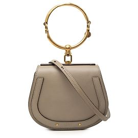 Borsa a tracolla Chloé Brown Small Leather Nile Bracelet Marrone Taupe