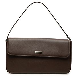 Bolsa de ombro com aba em couro marrom Burberry Marrom Castanho escuro
