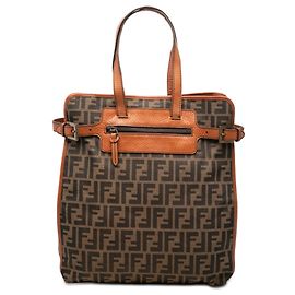 Fendi Brown Zucca Canvas Tote Brown