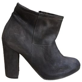 Apc A.P.C. Matte Black Suede Ankle Boots Black