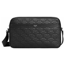 Céline Medium Messenger In Calfskin With Embossed Triomphe Bag Black