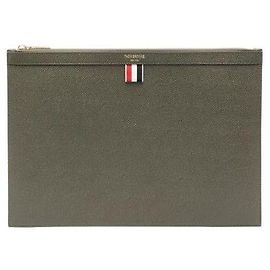 Thom Browne Pebble Grain Medium Document Holder Golden Metallic