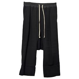 Rick Owens Drawstring Pants in Black Virgin Wool  Black