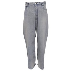 Vaqueros de pierna recta Balenciaga con efecto desgastado en algodón azul claro Azul Azul claro