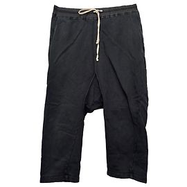 Rick Owens DRKSHDW Drawstring Pants in Black Cotton Black