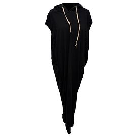 Abito maxi con cappuccio Edfu di Rick Owens in cotone nero Nero