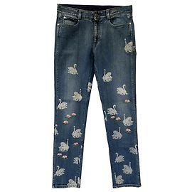Stella Mc Cartney Vaqueros skinny de denim con estampado y bordado Stella McCartney, azul claro, de algodón Azul Azul claro
