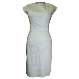 Hugo Boss Red Label Midi-Kleid aus hellblauer Baumwolle Blau Hellblau