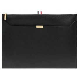 Thom Browne Pochette Rwb Tab Double Pocket Medium Noir
