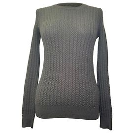 Gucci figurbetont gestrickter Pullover aus schwarzer Wolle Schwarz