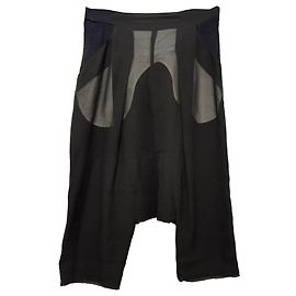 Rick Owens Cropped Pants in Black Silk Black