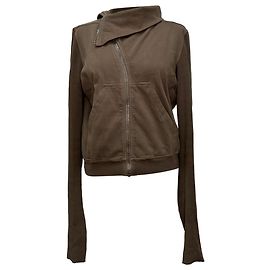 Sweat à fermeture éclair asymétrique Rick Owens en coton marron Marron