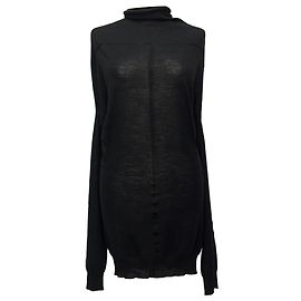 Rick Owens Crater Oversized-Pullover aus schwarzer Wolle Schwarz
