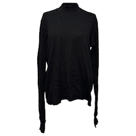 Rick Owens Rollkragenpullover aus schwarzer Baumwolle Schwarz
