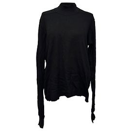 Suéter de cuello alto Rick Owens en algodón negro Negro