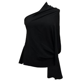 Camicetta Rick Owens monospalla in acetato nero Nero