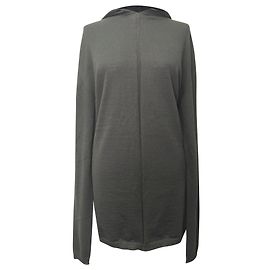 Rick Owens Strickkapuzenpullover aus schwarzer Wolle Schwarz