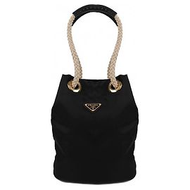 Prada Piccola borsa a secchiello in re-nylon Nero