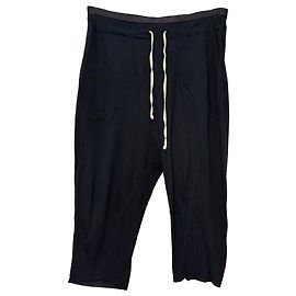 Rick Owens Drawstring Pants in Black Viscose  Black