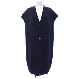 Hermès Hermes Silk Blend Long Vest Blue Navy blue