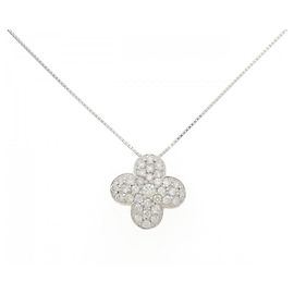 Autre Marque Pt900/Pt850 Diamond Necklace Silvery