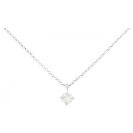Autre Marque PT900 PT850 Diamond Necklace Silvery