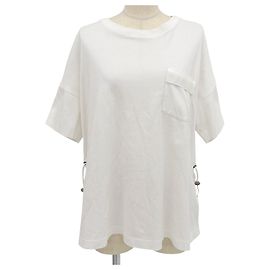 Moncler Embroidered Logo Cotton T-shirt White