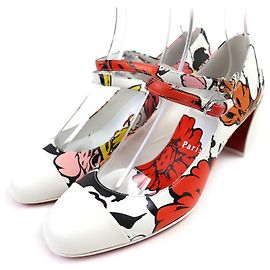 Escarpins SHUN SUDO en cuir Christian Louboutin Blanc Rouge Orange Jaune