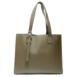 Sac cabas horizontal en cuir Loewe Khaki Buckle Kaki