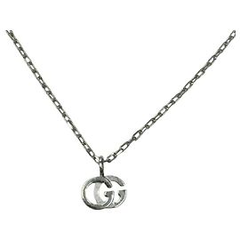 Collier GUCCI Interlocking en or blanc 18K Doré