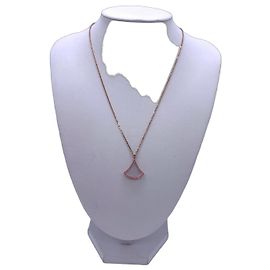 Collier Bvlgari Bulgari en nacre et diamants forme éventail or rose 18K Doré