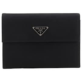 Cartera tríptico de nylon negro Prada Negro