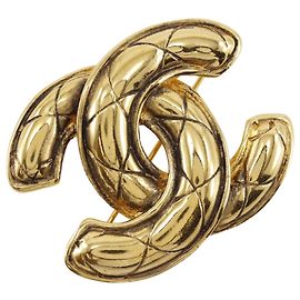 Spilla Chanel Vintage Gold Plated Coco Mark D'oro