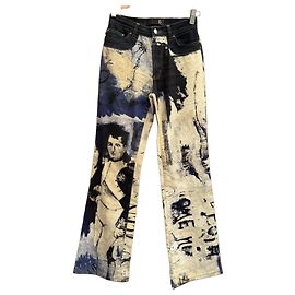 Vaqueros Estampados Roberto Cavalli Napoleón Castaño Negro Blanco Azul