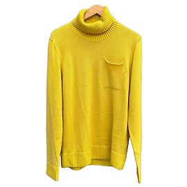 Stone Island Gelber Woll-Rollkragenpullover Gelb