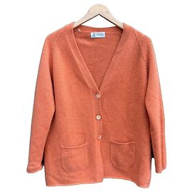 Brunello Cucinelli Kaschmir Strickcardigan Orange Orange