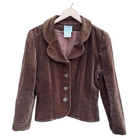 Fendi Blazer Vintage de Terciopelo de Algodón Marrón Castaño